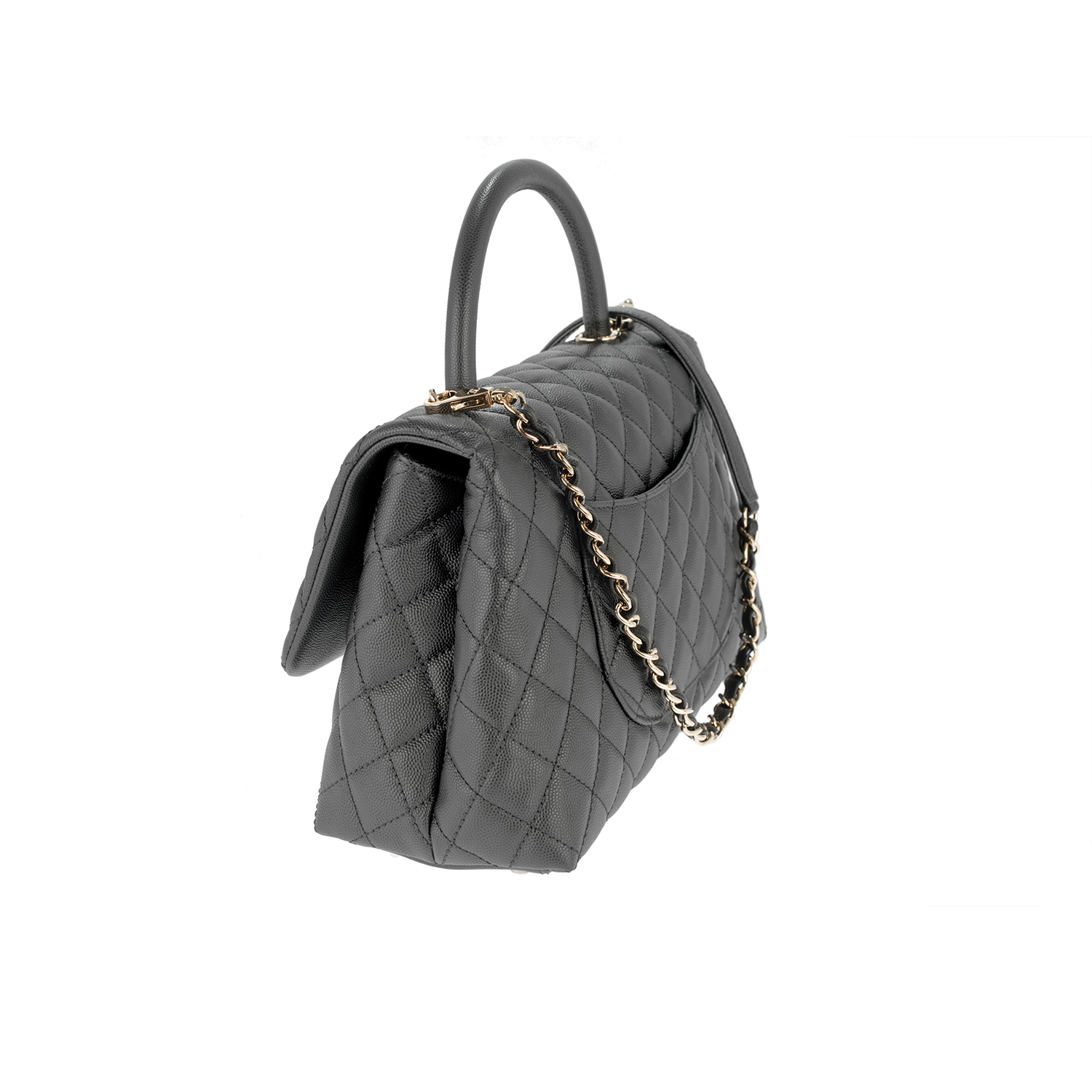 Chanel Black Calf Leather Cerf Tote in Goldtone Hardware –